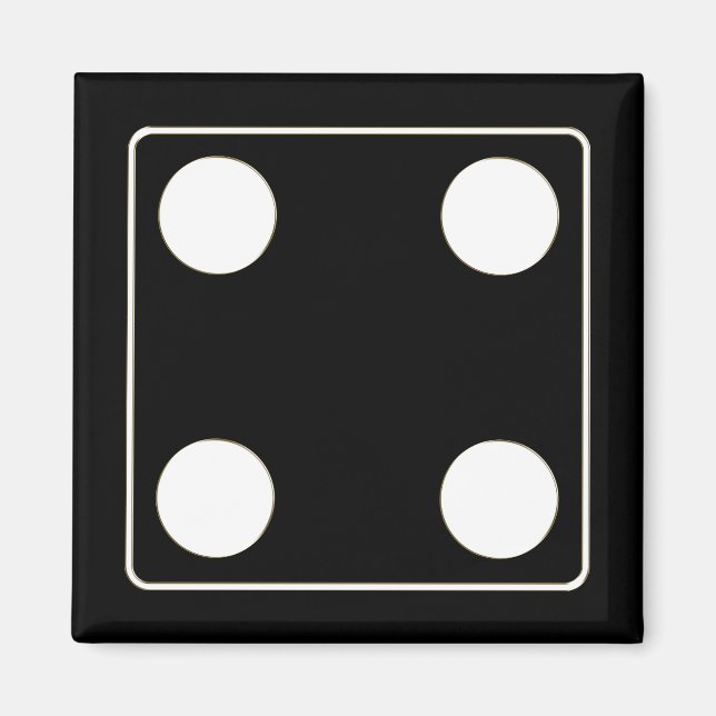 Imã Números DICE de pílulas brancas 4 + seu backgr. (Frente)