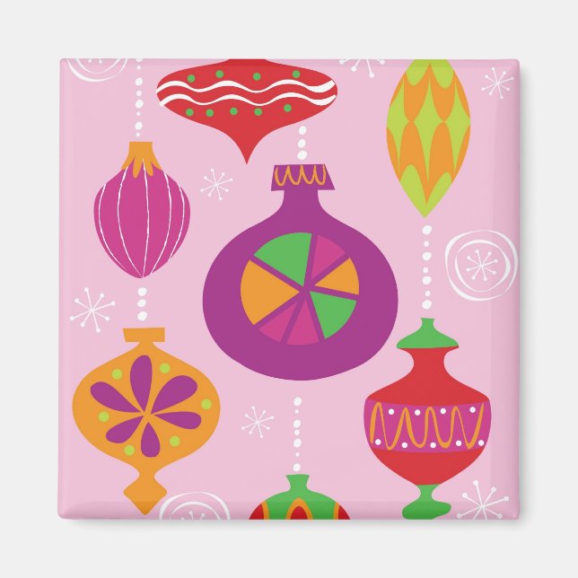 Imã Numerosas decorações de Natal ilustradas em difere (Frente)