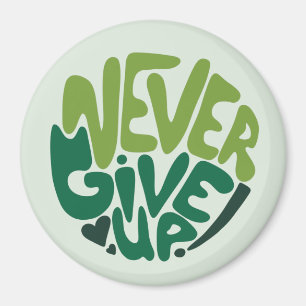 Imã Nunca Desistir - Letra de Mão Positiva Verde