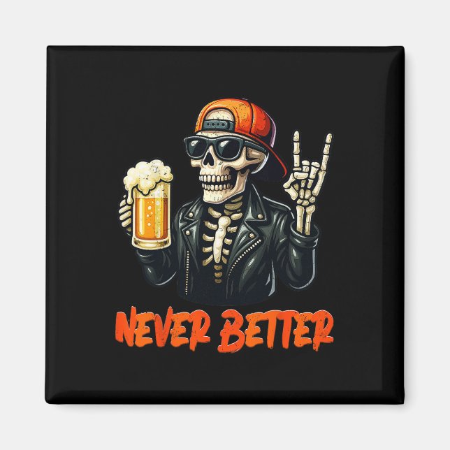 Imã Nunca Melhor Roupa De Halloween Do Skeleton Rock (Frente)