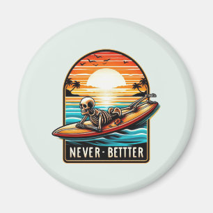 Imã Nunca Melhor - Skelset surfando Onda Sunset