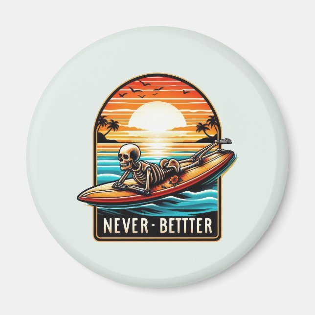 Imã Nunca Melhor - Skelset surfando Onda Sunset (Frente)