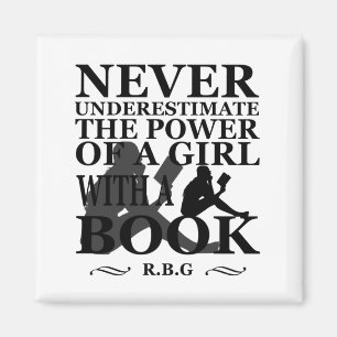 Imã Nunca subestime o poder de uma garota com livro