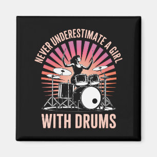 Imã Nunca Subestime uma Garota Baterista Bateria Femin