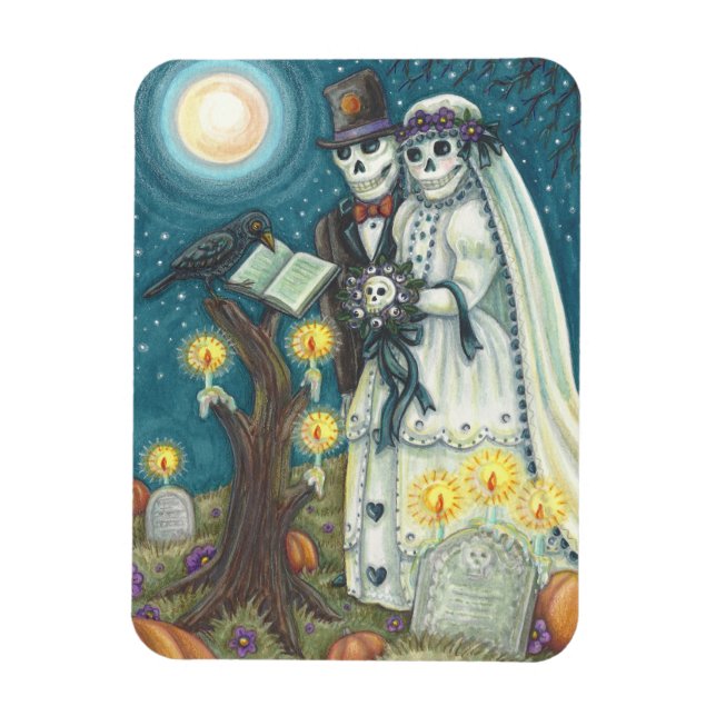 Ímã Nupciais do Cemitério SKELETON WEDDING MAGNET (Vertical)