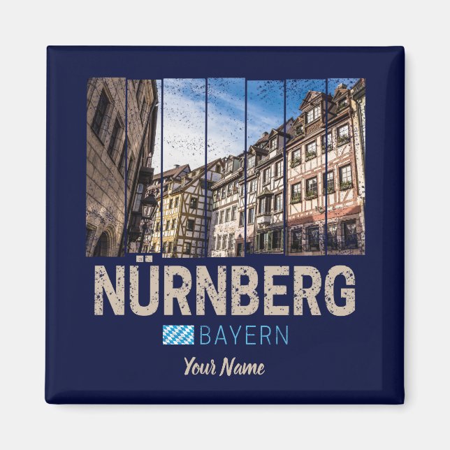 Imã Nuremberg Vintage Bavaria Alemanha Souvenir (Frente)