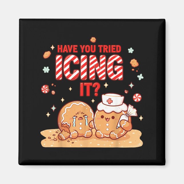 Imã Nurse Gingerbread Man Costume, Xmas Have You Tried (Frente)