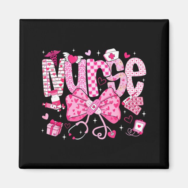 Imã Nurse Valentine's Day Heart Stethoscope Er Icu Nic (Frente)