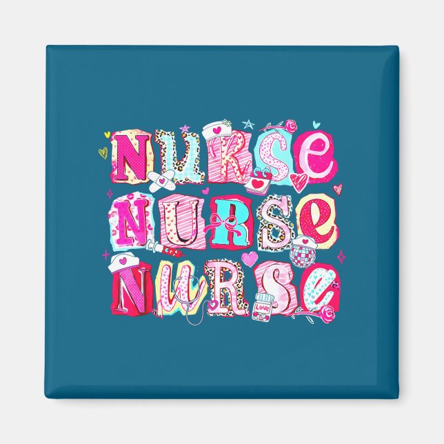 Imã Nurse Valentines Stethoscope Valentine Nursing Gir (Frente)