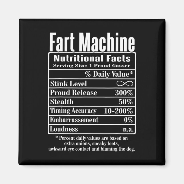 Imã Nutrion Fata Fart Machine Pai Piada Engraçado Fart (Frente)