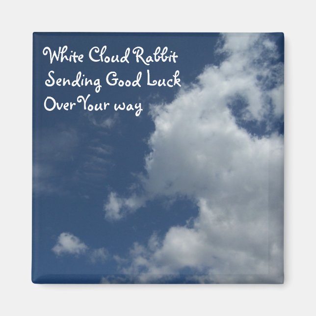 Imã Nuvem de Coelho de Boa sorte (Frente)