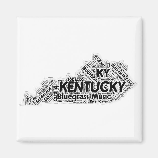 Imã Nuvem de Palavras do Estado do Kentucky (Frente)