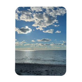 Ímã Nuvens Céu Azul Nublado Praia Vazia