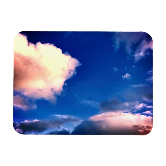 Ímã Nuvens com Fotografia Externa de Céu Azul (Horizontal)