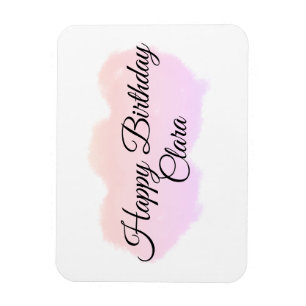 Ímã Nuvens cor-de-laranja cor-de-rosa pastel feliz ani