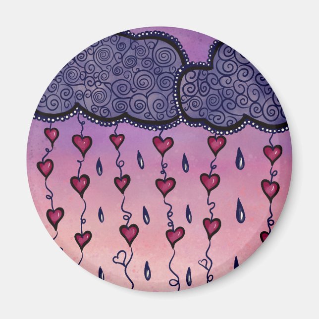 Imã Nuvens, corações e gotas de chuva (Frente)
