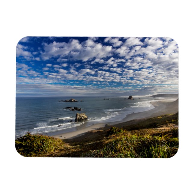 Ímã Nuvens da manhã e nevoeiro na praia (Horizontal)