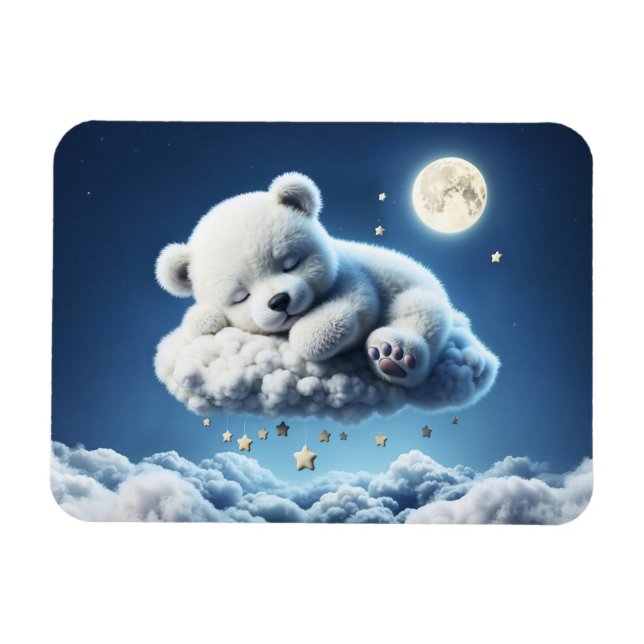 Ímã Nuvens de ursos sonhando sonho animal (Horizontal)