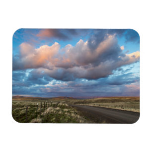 Ímã Nuvens do Pôr do Sol Sobre a Estrada de Cascalho d