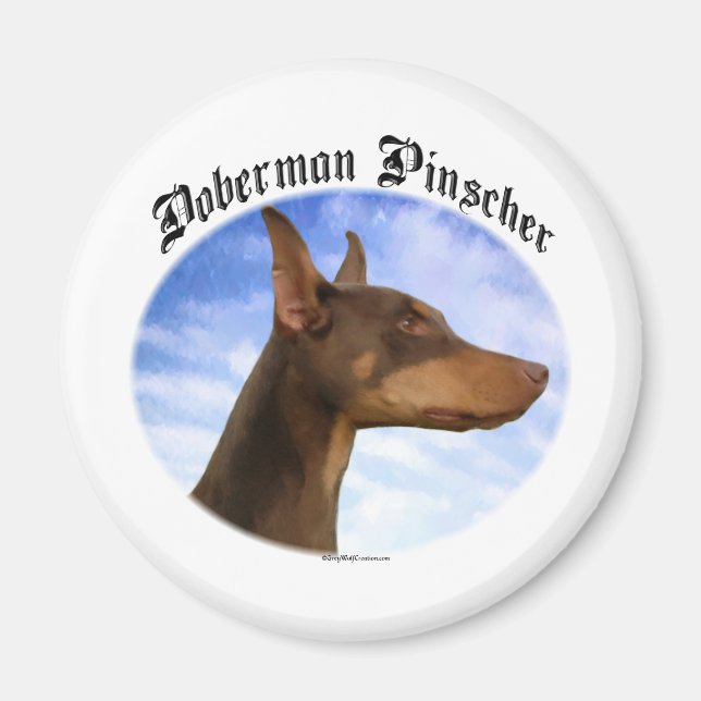 Imã Nuvens Doberman Pinscher - Magnet (Frente)