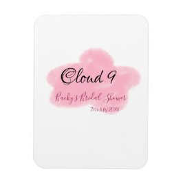 Ímã Nuvens nove rosa pastel chá de noiva nome data