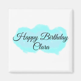 Imã Nuvens verdes azuis pastel feliz aniversário moder