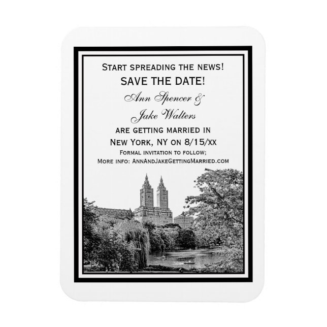 Ímã NYC Centrl Pk Lake San Remo Etchd Salvar Data (Vertical)