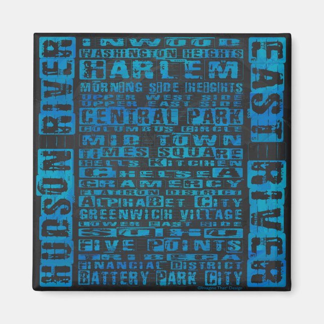 Imã NYC Neighborods Blue (Frente)