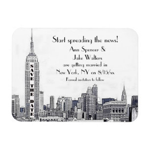 Ímã NYC Skyline Etched 01 Salve o Dia