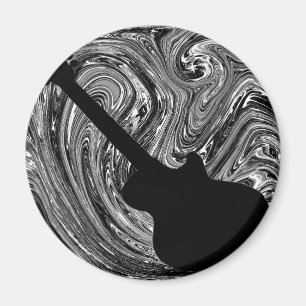 Imã O abstrato roda ímã, preto & branco da guitarra