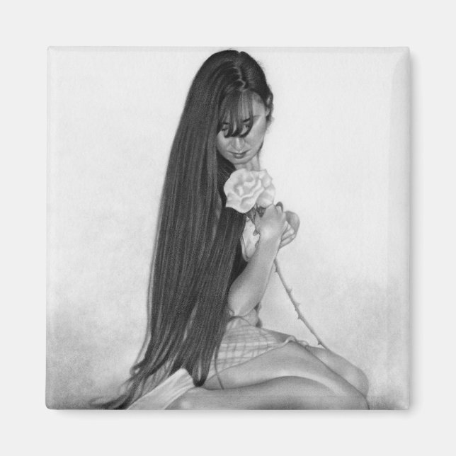 Imã O Adorável Rosa Magnet (Frente)