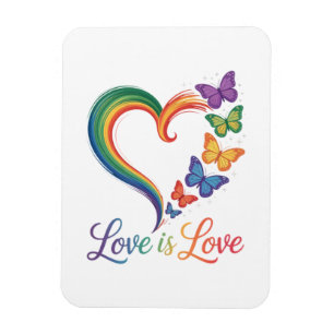 Ímã O Amor é Amor LGBT Borboleta Coração Arco-íris