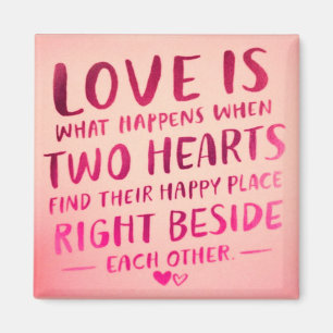Imã O amor é dois corações, rosa
