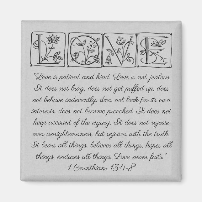 Imã O amor é... Escritura Magnet (Frente)