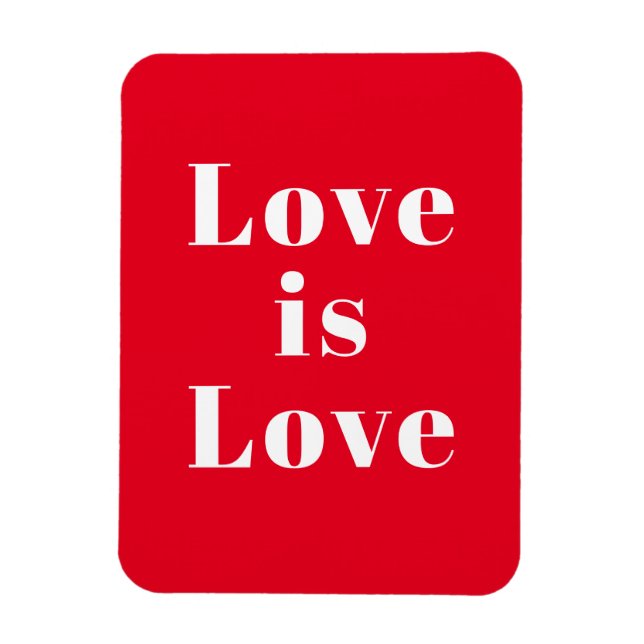 Ímã "O amor é o amor" branco vermelho (Vertical)