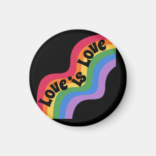 Imã O amor é o amor. LGBT+orgulho. Arco-íris. Botao