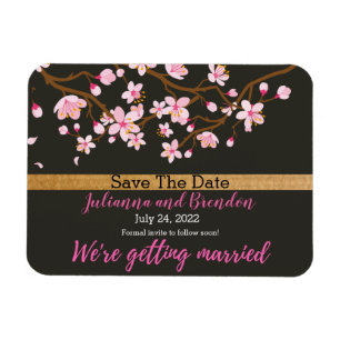 Ímã O amor é o Blooming Cherry Blossom Salvar a Data 