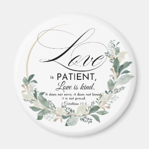 Imã O amor é paciente - 1 Cor 13:4 Coroa de Folhas Flo