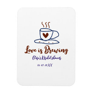 Ímã O amor está fervendo brown blue chá de noiva adici