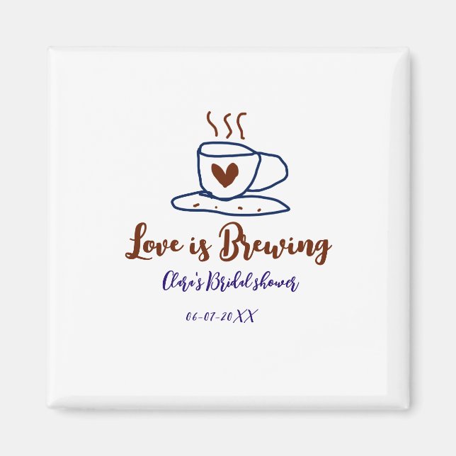 Imã O amor está fervendo marrom azul chá de panela adi (Frente)