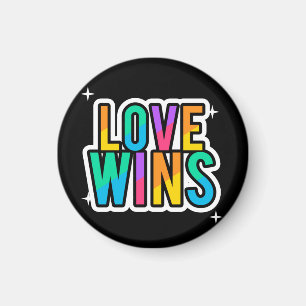 Imã O amor ganha. LGBTQ+Orgulho. Arco-íris.