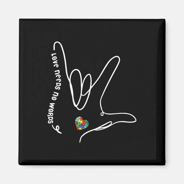 Imã O Amor Não Precisa De Palavras Autismo Coração Que (Frente)