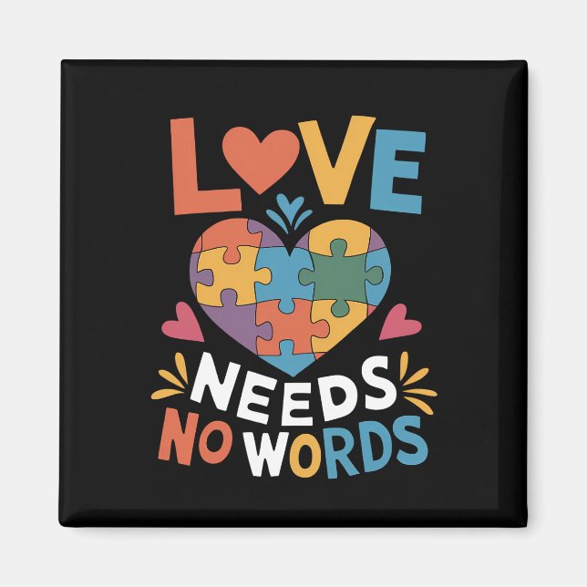 Imã O Amor Não Precisa de Palavras Conscientização sob (Frente)