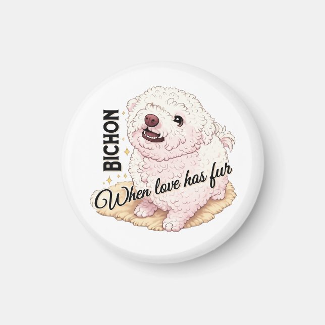 Imã O Amor Tem Bichon  (Frente)