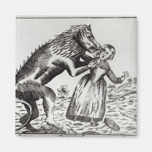 Imã O animal de Gevaudan que ataca uma rapariga