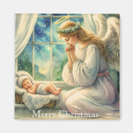 Imã O anjo da guarda reza junto ao berço do bebê