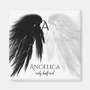 Imã O ANJO VOA o monograma "mau" somente meio