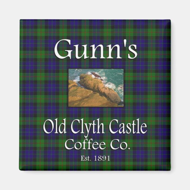 Imã O Antigo Clyth Castle Coffee Co. Magnet de Gunn (Frente)