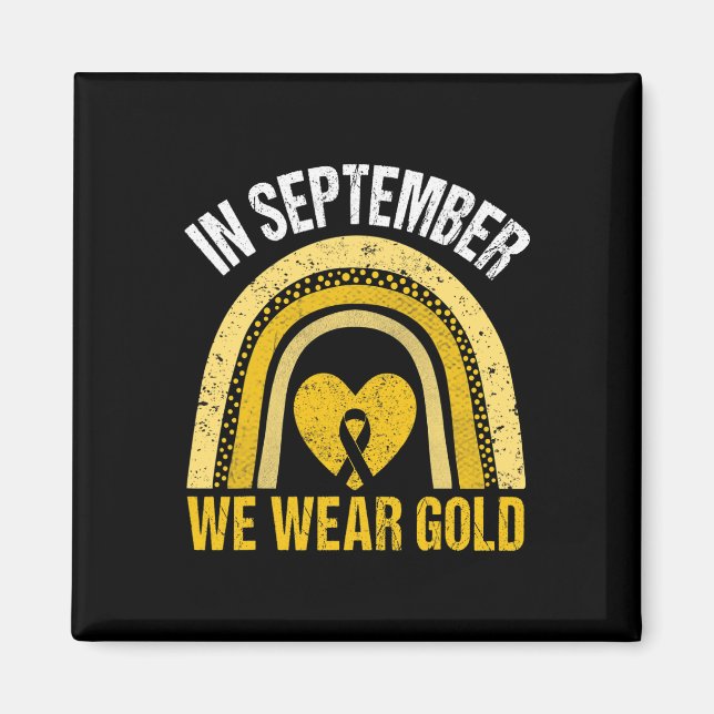 Imã O Arco-Íris Em Setembro Vestimos Cancer Dourado Da (Frente)