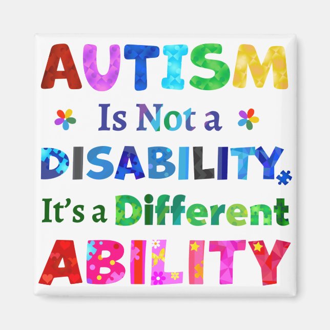 Imã O AUTISM não é uma deficiência (Frente)